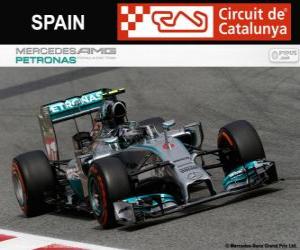 пазл Нико Росберг - Mercedes - 2014 Гран-при Испании, 2º классифицируются
